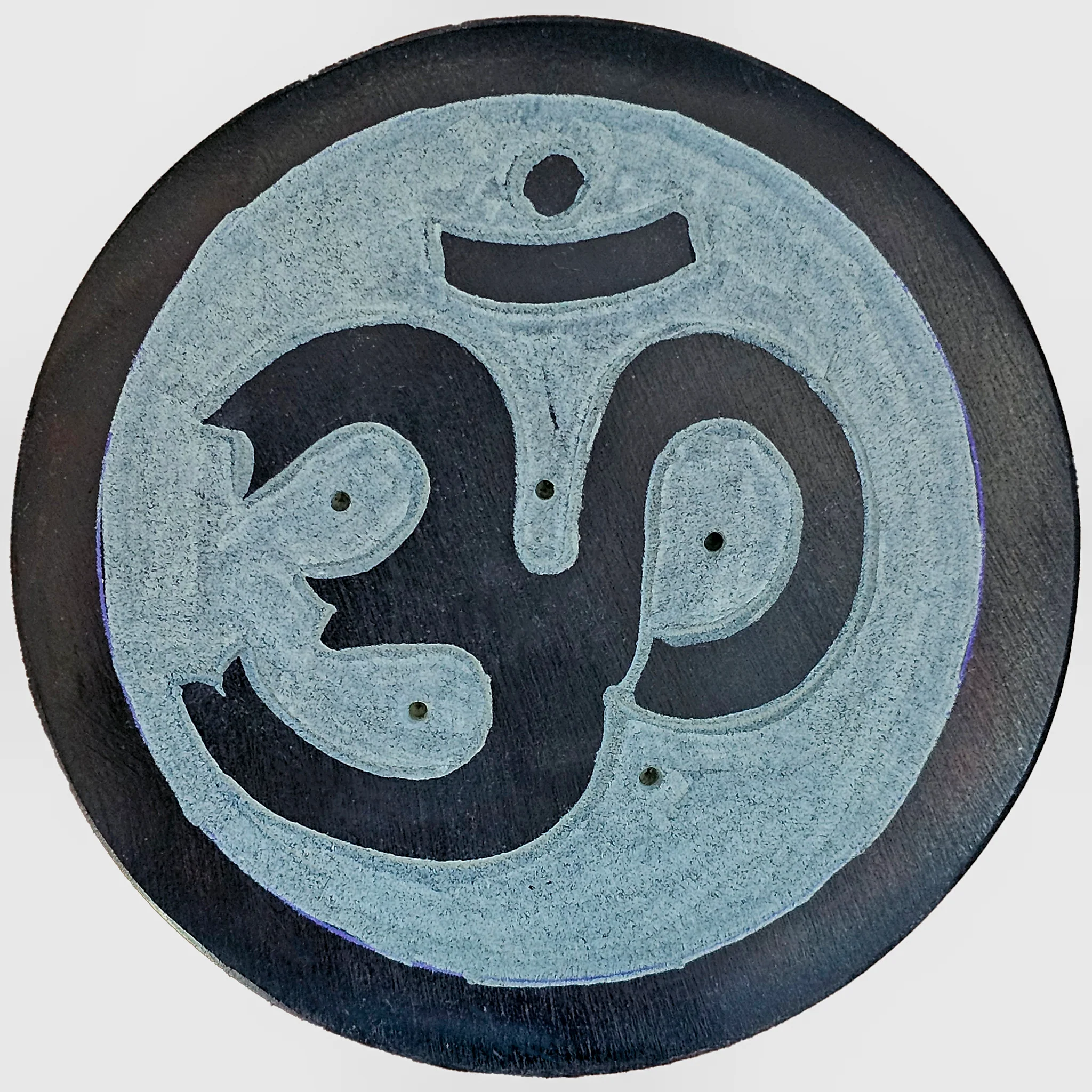 Soapstone Round Incense Holder - Om - Image 2